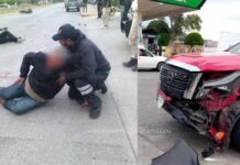 Fuerte choque entre moto y auto deja dos lesionados en La Piedad