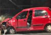 Auto choca contra muro en túnel del Distribuidor Vial de Salida a Salamanca, en Morelia