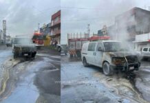 Se registra incendio de camioneta en la colonia Nueva Valladolid, Morelia