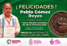 Dayana Pérez reconoce el talento del artesano Pablo Gómez Reyes, ganador del Gran Premio Nacional de Arte Popular 2026